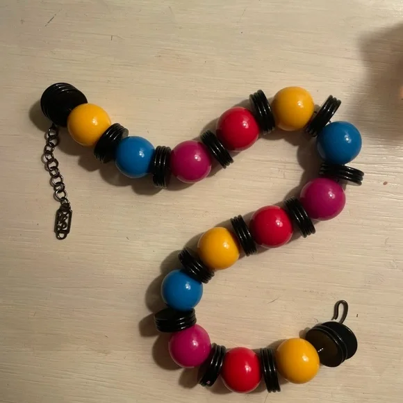 Chunky VINTAGE 1980s YSL chunky beaded necklace - Picture 3 of 5